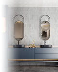 Espejo Belissa con Luz LED — Marco de Acero Inoxidable Negro | 120 × 50 cm