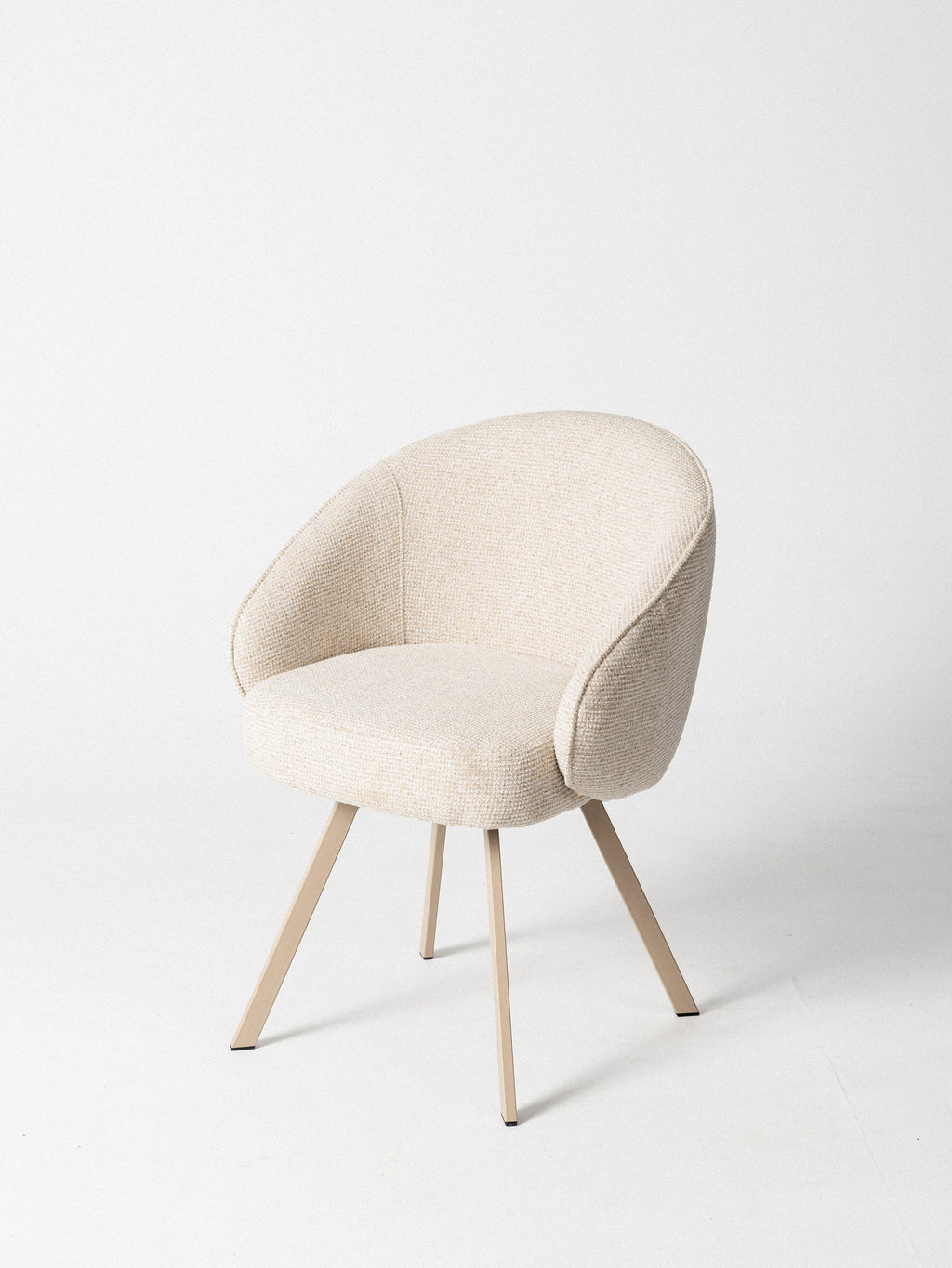Silla Ilaria Giratoria — Tapizado en Lino Grueso | Soporte Beige | Silla de Escritorio