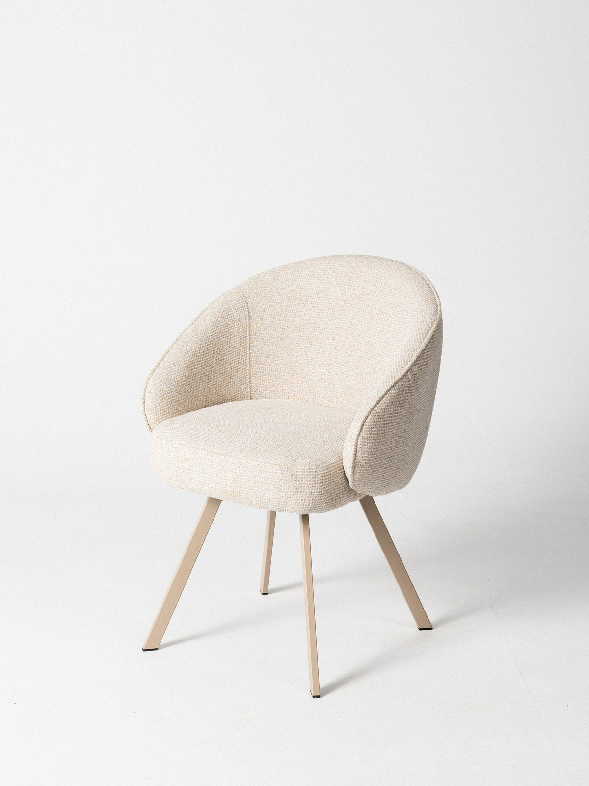 Silla Ilaria Giratoria — Tapizado en Lino Grueso | Soporte Beige | Silla de Escritorio