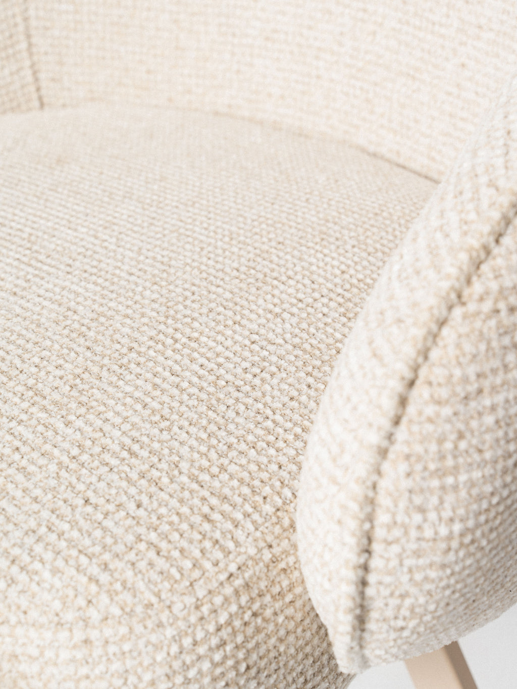 Silla Ilaria Giratoria — Tapizado en Lino Grueso | Soporte Beige | Silla de Escritorio