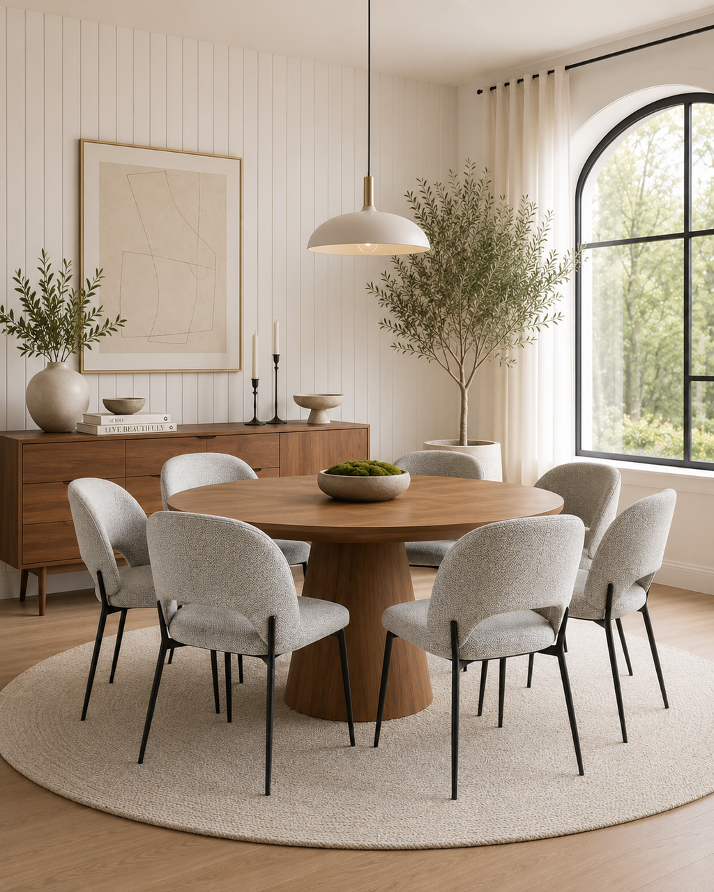 Silla Gala — Tapizado en Chenille | Base Metálica Negra | Silla de Comedor Elegante