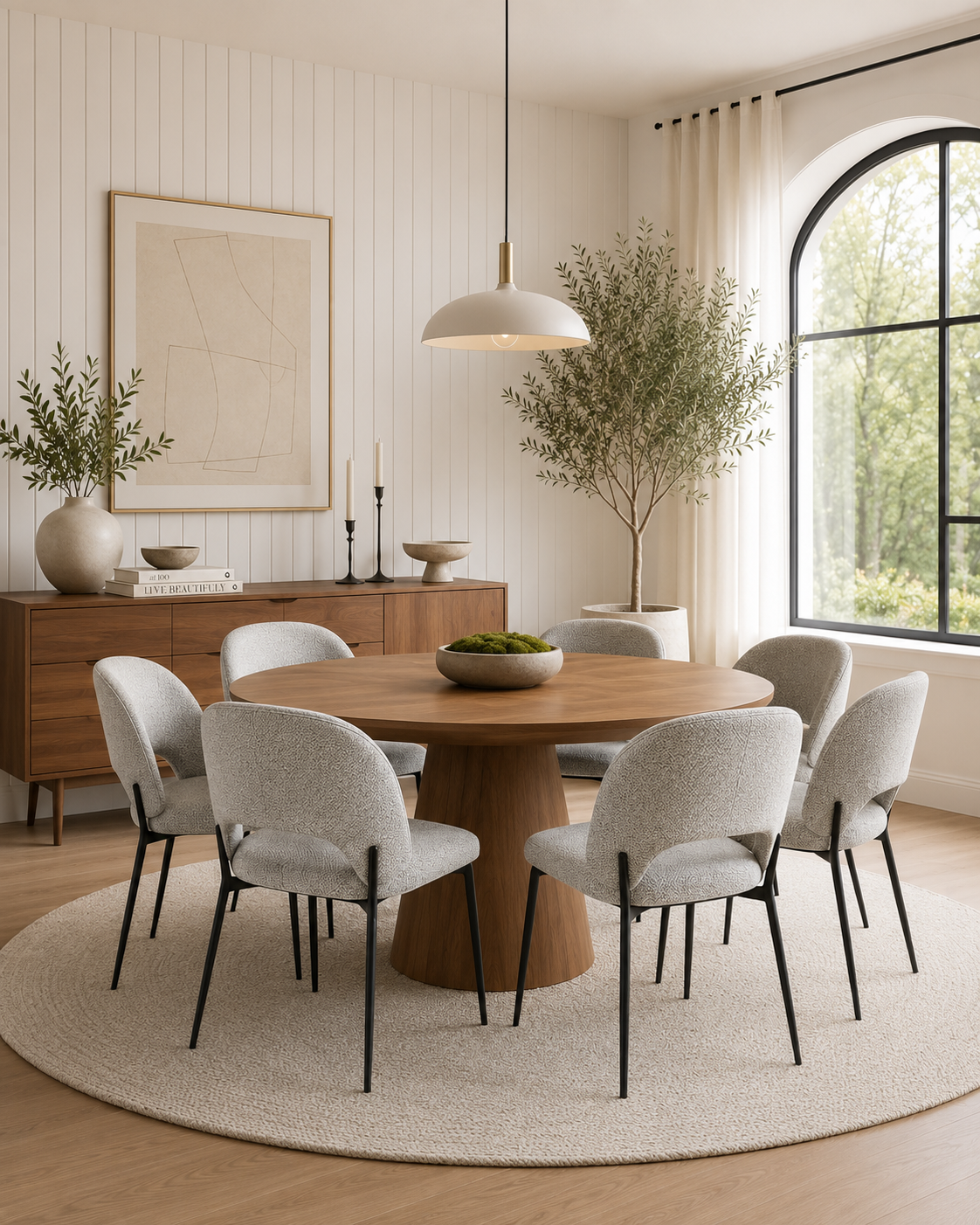 Silla Gala — Tapizado en Chenille | Base Metálica Negra | Silla de Comedor Elegante