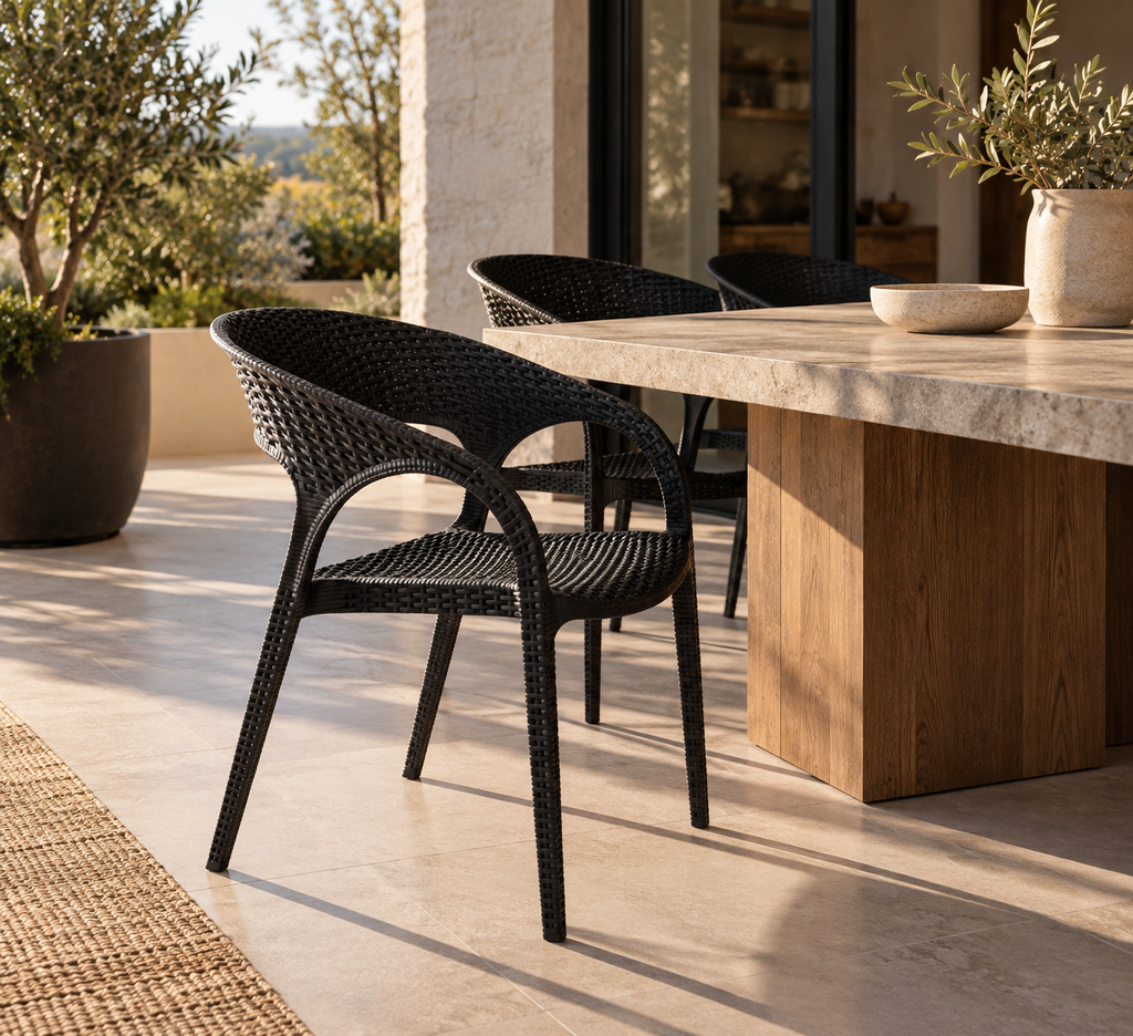 Silla Palmer — Polipropileno Negro | Terraza y Comedor