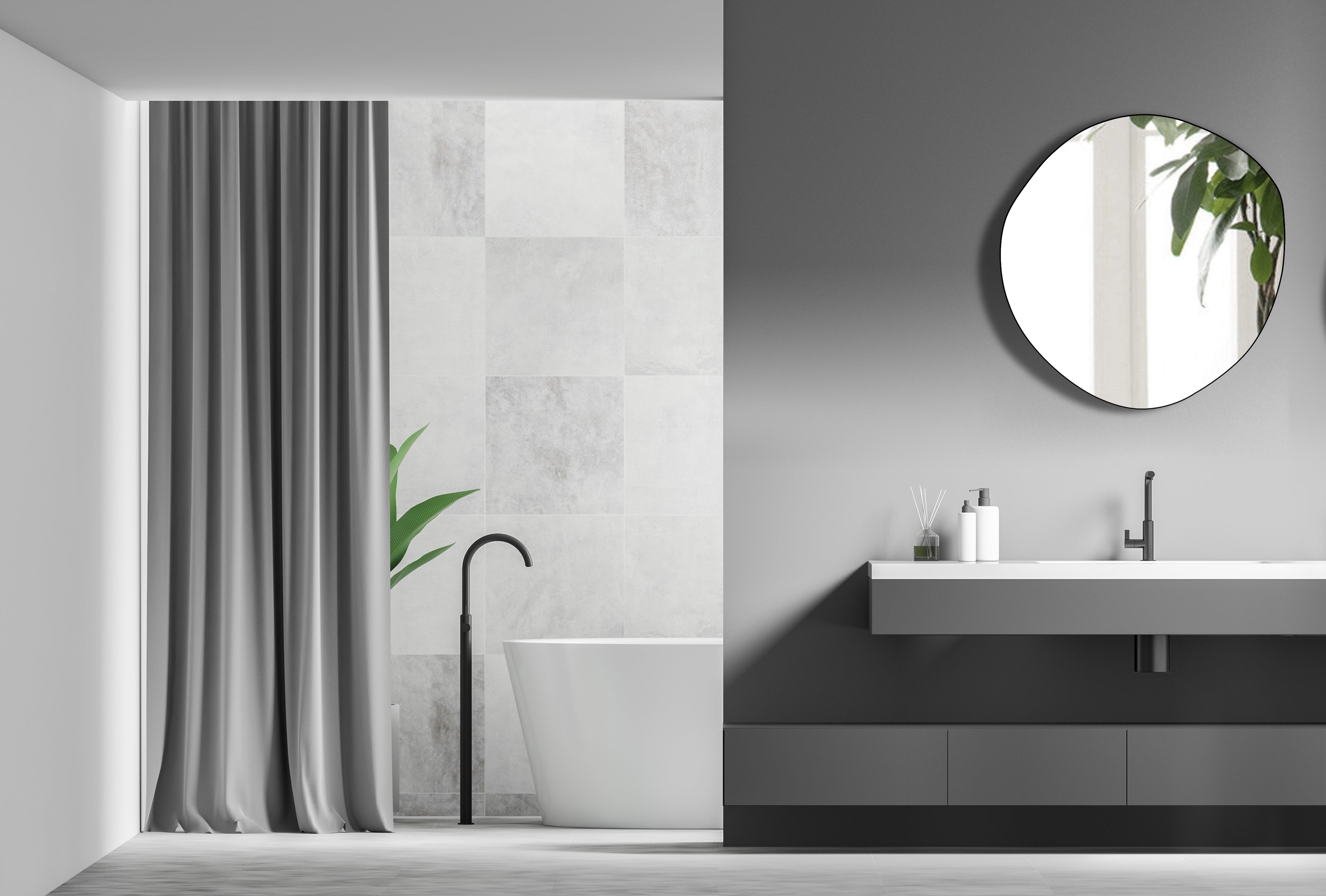 Espejo Opal con Luz LED — Marco de Acero Inoxidable Negro | 77 × 80 cm